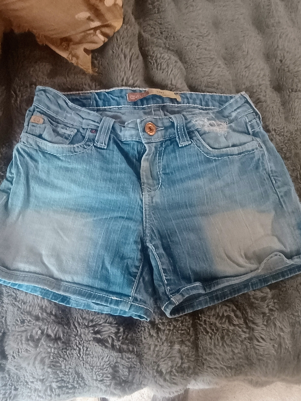 Big Star Washed Blue Denim Jean Shorts